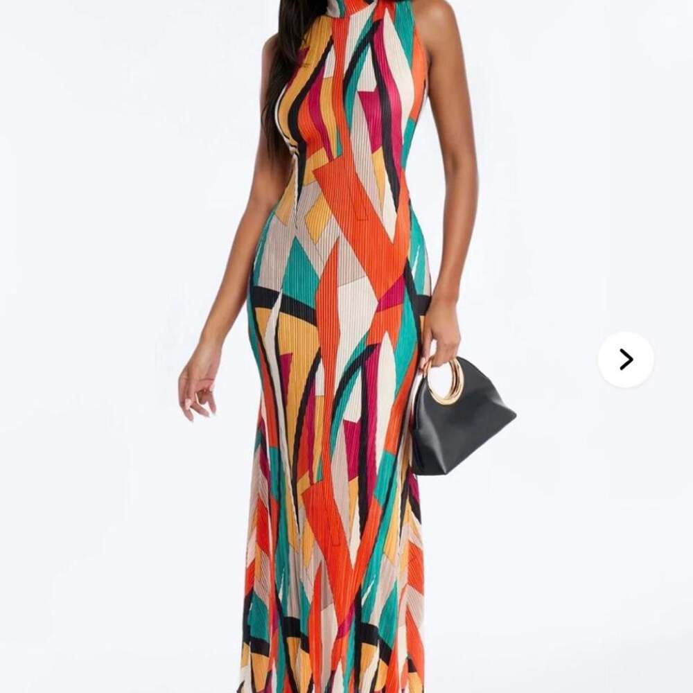 Fashion nova isa plisse mock neck dress